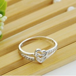 Bague En Titane Plaqué Platine Pour Femme, Excellente Qualité