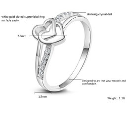 Bague En Titane Plaqué Platine Pour Femme, Excellente Qualité
