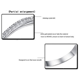 Bague En Titane Plaqué Platine Pour Femme De Haute Qualité Avec Strass