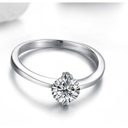 Bague En Titane Plaqué Platine Pour Femme Avec Strass, Qualité Et Quantité Garanties