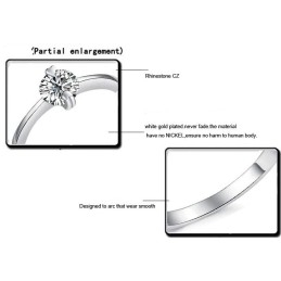 Bague En Titane Plaqué Platine Pour Femme Avec Strass, Qualité Et Quantité Garanties