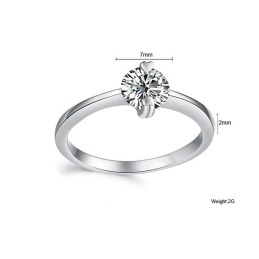 Bague En Titane Plaqué Platine Pour Femme Avec Strass, Qualité Et Quantité Garanties