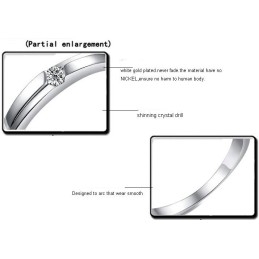 Bague En Titane Plaqué Platine De Qualité Stable Pour Amoureux Avec Strass