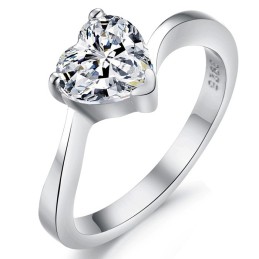 Bague En Titane Plaqué Platine Avec Strass Pour Femme, La Reine De La Qualité