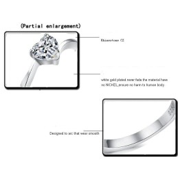 Bague En Titane Plaqué Platine Avec Strass Pour Femme, La Reine De La Qualité