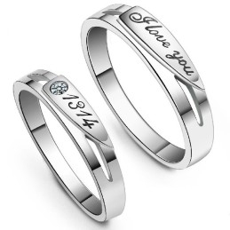 Bague En Titane Plaqué Platine De Haute Qualité Pour Les Amoureux