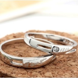 Bague En Titane Plaqué Platine De Haute Qualité Pour Les Amoureux