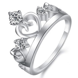 Bague En Titane Plaqué Platine Avec Strass De Renommée Mondiale