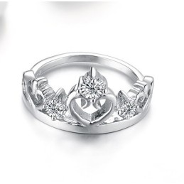 Bague En Titane Plaqué Platine Avec Strass De Renommée Mondiale