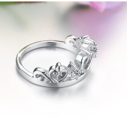 Bague En Titane Plaqué Platine Avec Strass De Renommée Mondiale