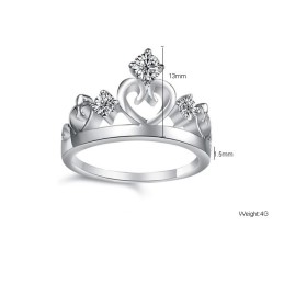 Bague En Titane Plaqué Platine Avec Strass De Renommée Mondiale