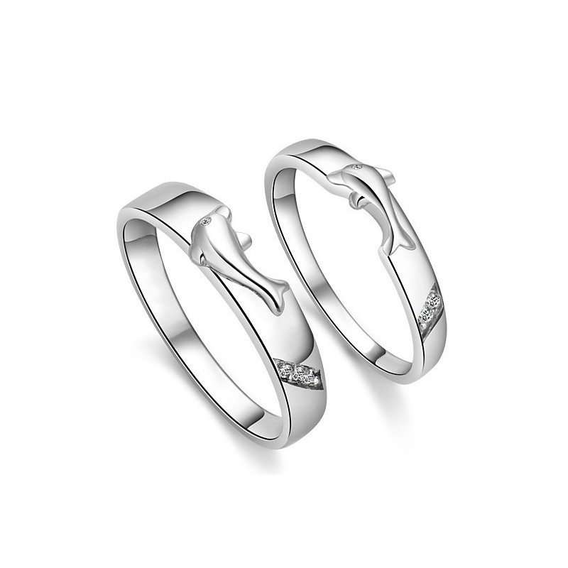 Bague En Titane Plaqué Platine Dolphin Pour Amoureux, Complète Avec Spécifications Bague En Titane Plaqué Platine Dolphin Pour Amoureux, Complète Avec Spécifications