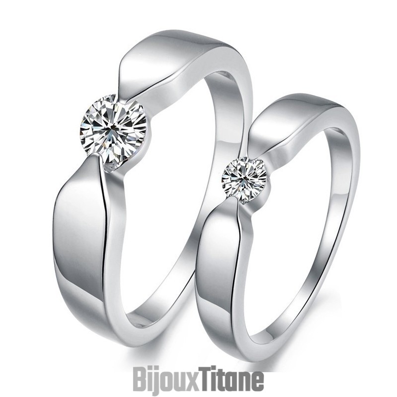 Bague En Titane Plaqué Platine De Haute Qualité Pour Amoureux Avec Strass Bague En Titane Plaqué Platine De Haute Qualité Pour Amoureux Avec Strass
