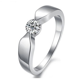 Bague En Titane Plaqué Platine De Haute Qualité Pour Amoureux Avec Strass