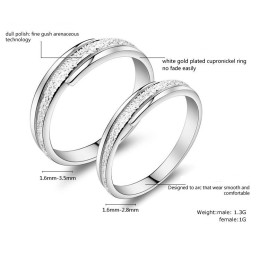 Bague En Titane Plaqué Platine Avec Fil De Perles Et Grande Variété Pour Les Amoureux