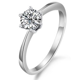 Bague En Titane Plaqué Platine Pour Femme Avec Strass, Qualité Et Quantité Garanties