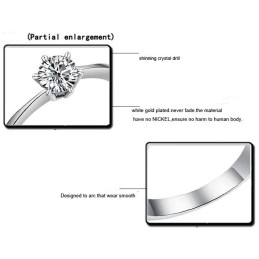 Bague En Titane Plaqué Platine Pour Femme Avec Strass, Qualité Et Quantité Garanties