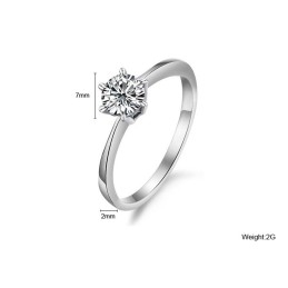 Bague En Titane Plaqué Platine Pour Femme Avec Strass, Qualité Et Quantité Garanties