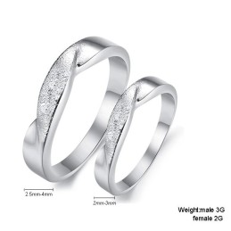 Pour Avoir Une Longue Histoire, Frottez La Bague En Titane Plaqué Platine Pour Les Amoureux