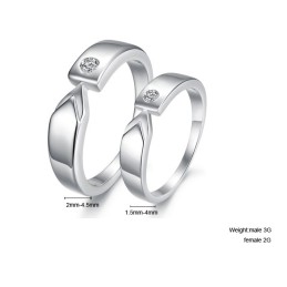 Bague En Titane Plaqué De Haute Qualité Pour Amoureux Avec Strass