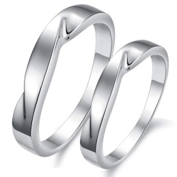 Bague En Titane Plaqué Platine Concise, Qualité Et Quantité Garanties Pour Les Amoureux