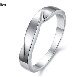 Bague En Titane Plaqué Platine Concise, Qualité Et Quantité Garanties Pour Les Amoureux