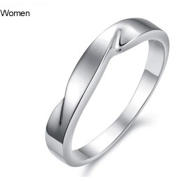 Bague En Titane Plaqué Platine Concise, Qualité Et Quantité Garanties Pour Les Amoureux