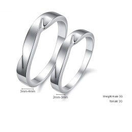 Bague En Titane Plaqué Platine Concise, Qualité Et Quantité Garanties Pour Les Amoureux