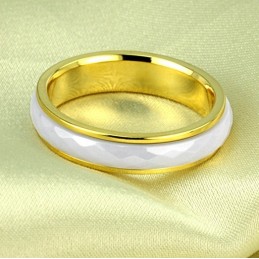 Bague En Céramique Tungstène Losange À Grandes Variétés