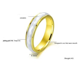 Bague En Céramique Tungstène Losange À Grandes Variétés