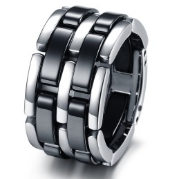 Bague En Céramique Tungstène Noir Et Blanc, Qualité Et Quantité Garanties