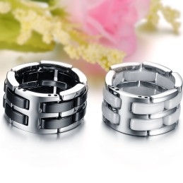 Bague En Céramique Tungstène Noir Et Blanc, Qualité Et Quantité Garanties