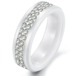 La Reine De La Bague En Céramique Tungstène De Qualité Avec Strass