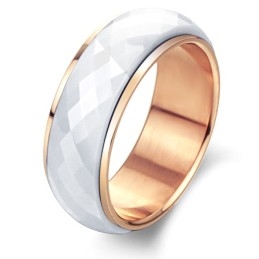 Bague En Céramique De Tungstène Blanc De Qualité Stable