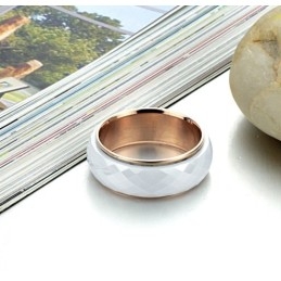 Bague En Céramique De Tungstène Blanc De Qualité Stable