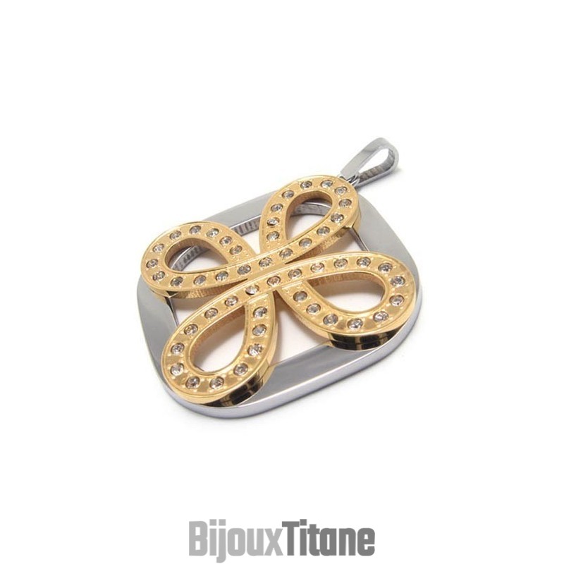 Pendentif Trèfle À Quatre Feuilles En Titane - Chaîne Gratuite