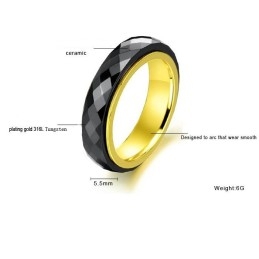 Bague En Céramique Tungstène Noire De Renommée Mondiale