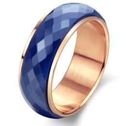 Bague En Céramique Tungstène Bleu Complète Avec Spécifications