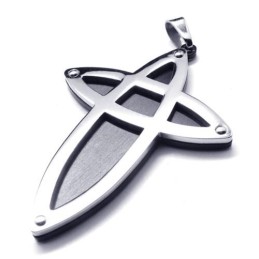 Pendentif Croix En Titane De Style Nouveau - Chaîne Gratuite