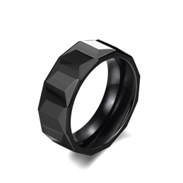 Bague En Céramique Tungstène Noir À Grande Variété