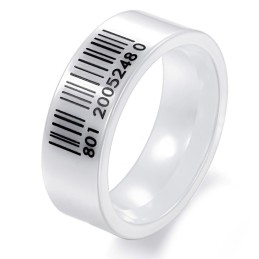 La Reine De La Bague En Céramique Tungstène À Code-Barres Blanc De Qualité