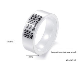 La Reine De La Bague En Céramique Tungstène À Code-Barres Blanc De Qualité