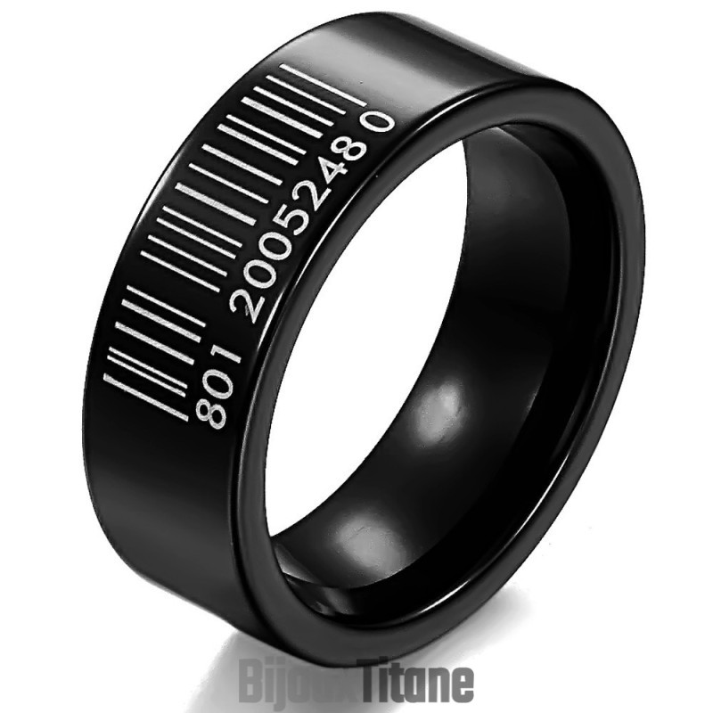 Bague En Céramique Tungstène À Code-Barres Noir De Renommée Mondiale Bague En Céramique Tungstène À Code-Barres Noir De Renommée Mondiale
