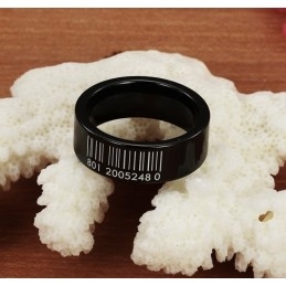 Bague En Céramique Tungstène À Code-Barres Noir De Renommée Mondiale