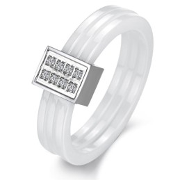 Bien Connu Pour Sa Bague En Céramique De Tungstène Tricyclique De Haute Qualité Avec Strass