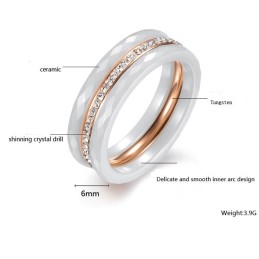 Bague En Céramique De Tungstène Tricyclique De Qualité Stable