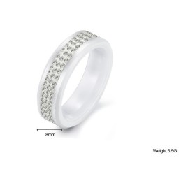 Bague En Céramique Tungstène Blanc De Haute Qualité Avec Strass