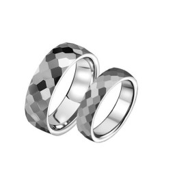 Bague En Tungstène Et Céramique De Haute Qualité Pour Amoureux, Motif Filet De Football