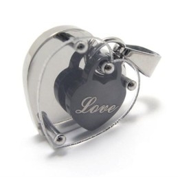 Pendentif En Titane Tendance « Cœur Dans Cœur » - Chaîne Gratuite