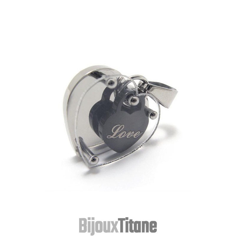 Pendentif En Titane Tendance « Cœur Dans Cœur » - Chaîne Gratuite Pendentif En Titane Tendance « Cœur Dans Cœur » - Chaîne Gratuite